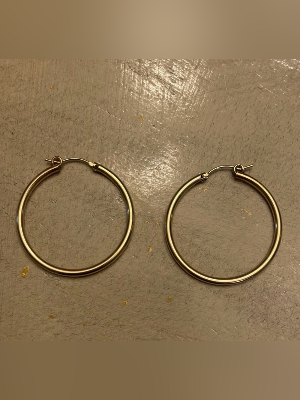 Vintage Gold Filled GF JWK John W. Kessler 1.25in W&L Hoop Earrings 2.24g Beauty